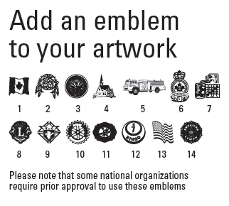 Custom Ink Label Program- Emblem Samples